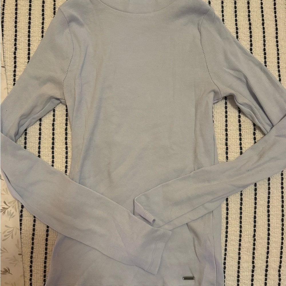 Hollister Soft Blue Ribbed Long Sleeve